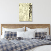 Leonardo da Vinci's menselijke anatomie mannelijke Canvas Afdruk (Insitu (Slaapkamer))