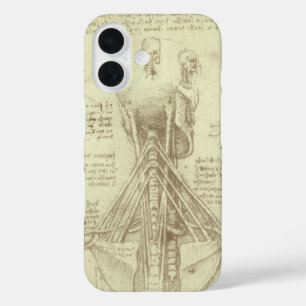 Leonardo da Vinci's menselijke anatomie ruggengraa iPhone 16 Hoesje