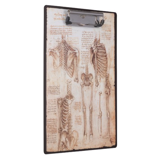 Leonardo da Vinci's menselijke anatomie skelet Bot Klembord (Rechts)