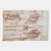 Leonardo da Vinci's menselijke anatomie skelet Bot Theedoek (Horizontaal)