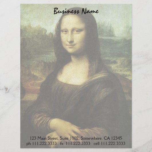 Leonardo da Vinci's Mona Lisa, Renaissancekunst Gepersonaliseerd Briefhoofd (Voorkant)