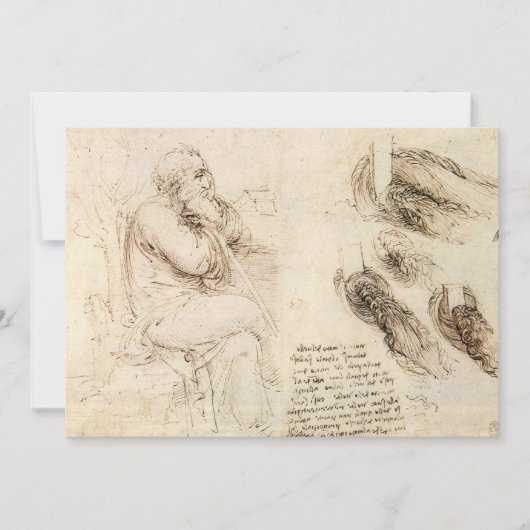 Leonardo da Vinci's Oude Man en Waterschets (Voorkant)