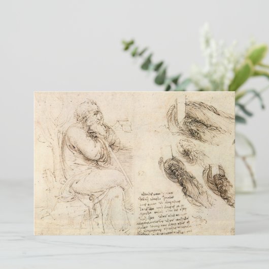 Leonardo da Vinci's Oude Man en Waterschets (Staand voorkant)