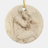 Leonardo da Vinci's Oude Man en Waterschets Keramisch Ornament (Voorkant)