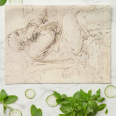 Leonardo da Vinci's Oude Man en Waterschets Theedoek (Gevouwen)