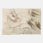 Leonardo da Vinci's Oude Man en Waterschets Theedoek (Horizontaal)