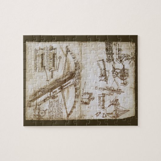 Leonardo da Vinci's reusachtige kruisboog wapen sc Legpuzzel (Horizontaal)