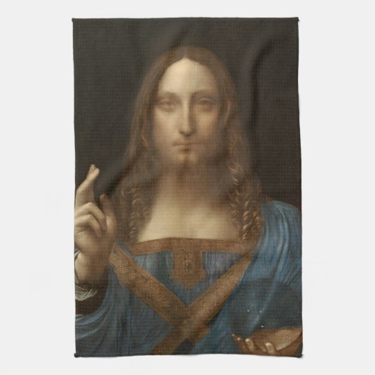 Leonardo da Vinci's Salvator Mundi (Jezus Christus Theedoek (Verticaal)