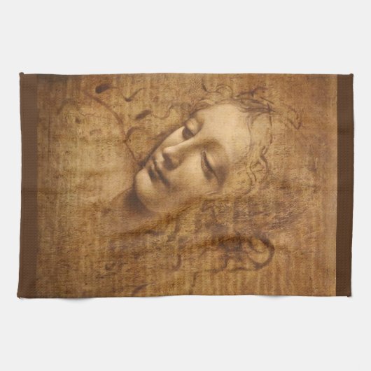 Leonardo da Vinci's Scapigliata, hoofd van een vro Theedoek (Horizontaal)