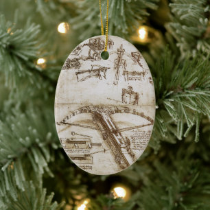 Leonardo da Vinci's schets van het reusachtige kru Keramisch Ornament
