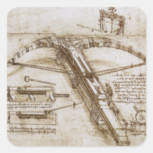 Leonardo da Vinci's schets van het reusachtige kru Vierkante Sticker
