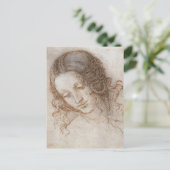 Leonardo da Vinci's studie van het hoofd van Leda Briefkaart (Staand voorkant)