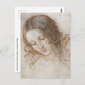 Leonardo da Vinci's studie van het hoofd van Leda Briefkaart (Voorkant / Achterkant)