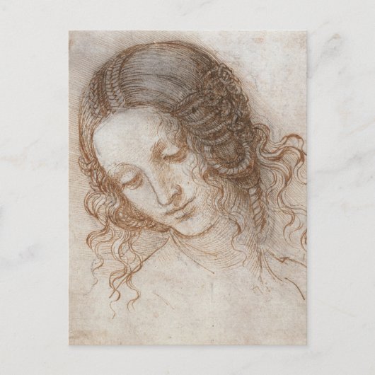 Leonardo da Vinci's studie van het hoofd van Leda Briefkaart (Voorkant)