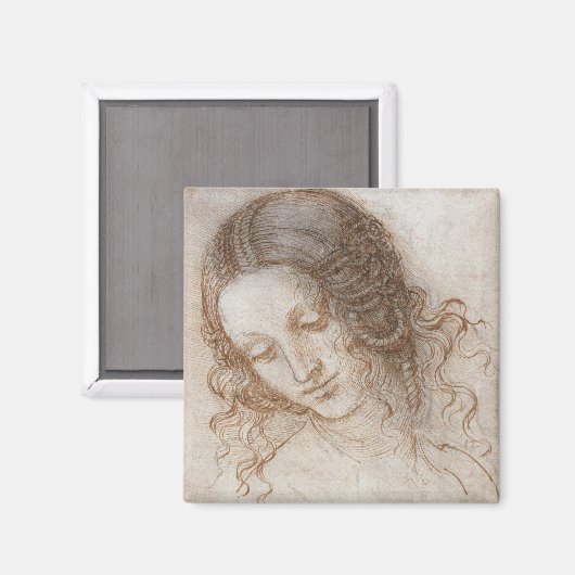 Leonardo da Vinci's studie van het hoofd van Leda Magneet (Voorkant / Achterkant)