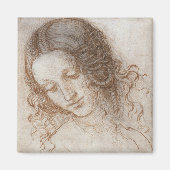 Leonardo da Vinci's studie van het hoofd van Leda Magneet (Voorkant)