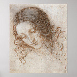 Leonardo da Vinci's Studie van het hoofd van Leda Poster