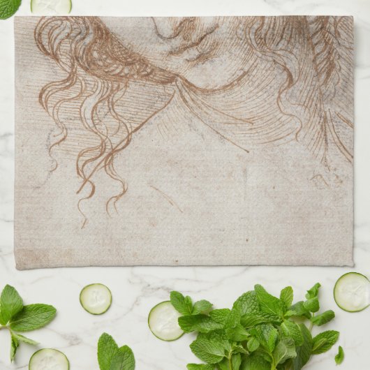 Leonardo da Vinci's studie van het hoofd van Leda Theedoek (Gevouwen)