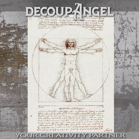 Leonardo da Vinci's Vitruvian Man Decoupage Tissuepapier