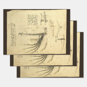 Leonardo da Vinci's vleugel op vliegmachineschets Inpakpapier Vel