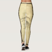 Leonardo da Vinci's vleugel op vliegmachineschets Leggings (Achterkant)