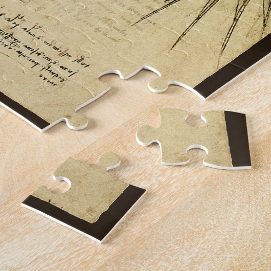 Leonardo da Vinci's vleugel op vliegmachineschets Legpuzzel (Zijkant)