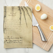 Leonardo da Vinci's vleugel op vliegmachineschets Theedoek (Quarter Fold)