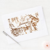 Leonardo DaVinci schetste ziekjes Rechthoekige Sticker (Envelop)