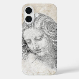 Leonardo DaVinci Sketch Leda Parchment Elegant Art iPhone 16 Hoesje