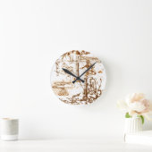 Leonardo DaVinci sketched wall clock Ronde Klok (Huis)