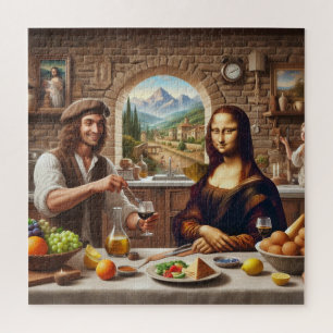 Leonardo maakt diner voor Mona Lisa Legpuzzel