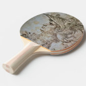 Leonardo’s helmvogel Ping Pong Paddle Tafeltennisbatje (Voorkant Gekanteld)