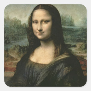 Leonardo Vinci Mona Lisa, c.1503-6 Vierkante Sticker