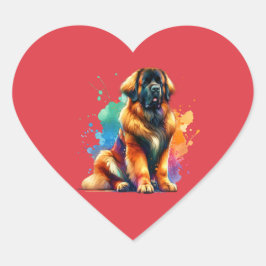 Leonberger Dog Hart Sticker