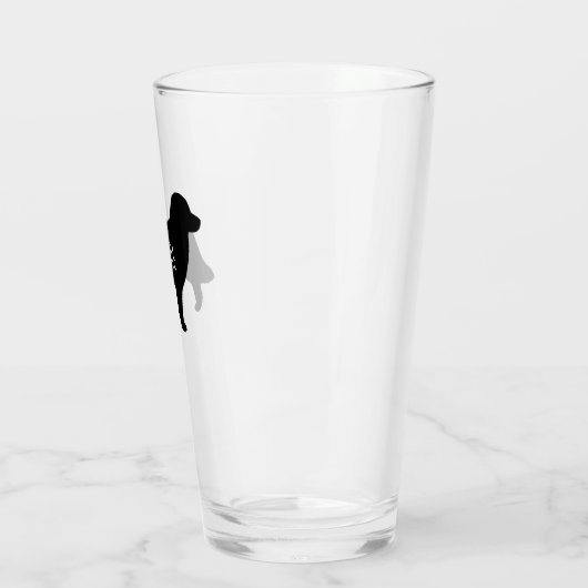 Leonberger Dog Silhouette met Custom Pet Lover's Glas (Links)