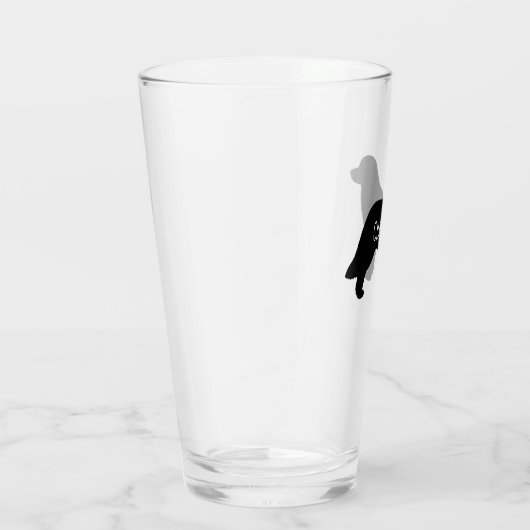 Leonberger Dog Silhouette met Custom Pet Lover's Glas (Rechts)