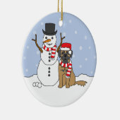 Leonberger et ornement de bonhomme de neige (Droite)