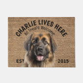 Leonberger gepersonaliseerd huisdier deurmat (Voorkant)