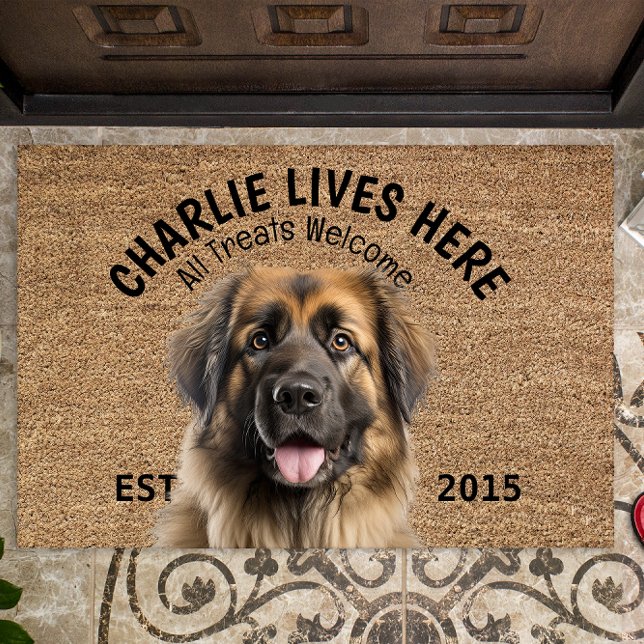 Leonberger gepersonaliseerd huisdier deurmat (Creator heeft geüpload)