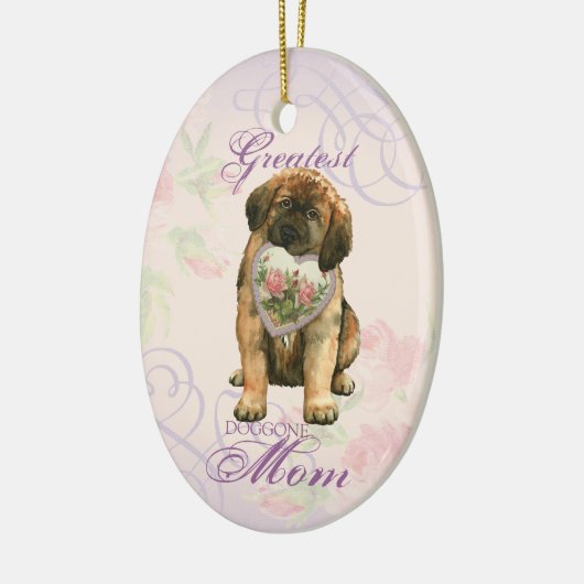 Leonberger Heart Ma Ceramic Ornament (Links)