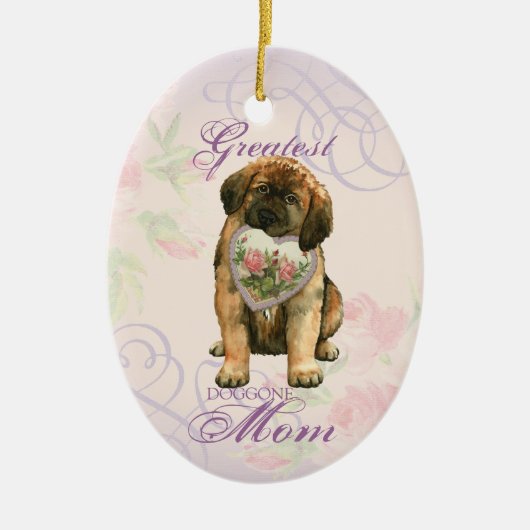 Leonberger Heart Ma Ceramic Ornament (Voorkant)