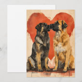 Leonberger hond Valentijnsdag Feestdagenkaart (Voorkant / Achterkant)