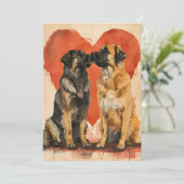Leonberger hond Valentijnsdag Feestdagenkaart (Staand voorkant)