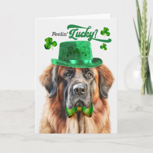 Leonberger-hond voelt zich Lucky St. Patrick's Day Feestdagen Kaart