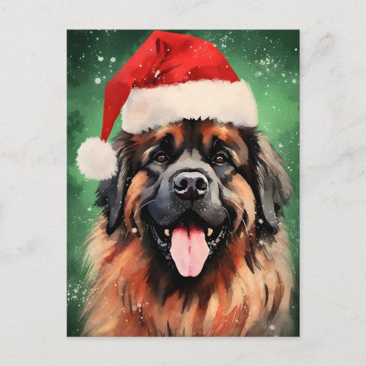 Leonberger Kerstborstel schilderen kunstwerk Briefkaart (Voorkant)