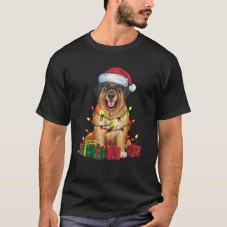 Leonberger Kerstverlichting Kerstman Hoed Leonberg T-shirt