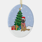 Leonberger Kerstversier Keramisch Ornament (Rechts)