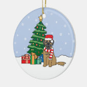 Leonberger Kerstversier Keramisch Ornament (Links)