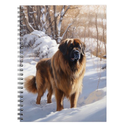 Leonberger Laat het Sneeuwen Kerstmis Notitieboek (Voorkant)