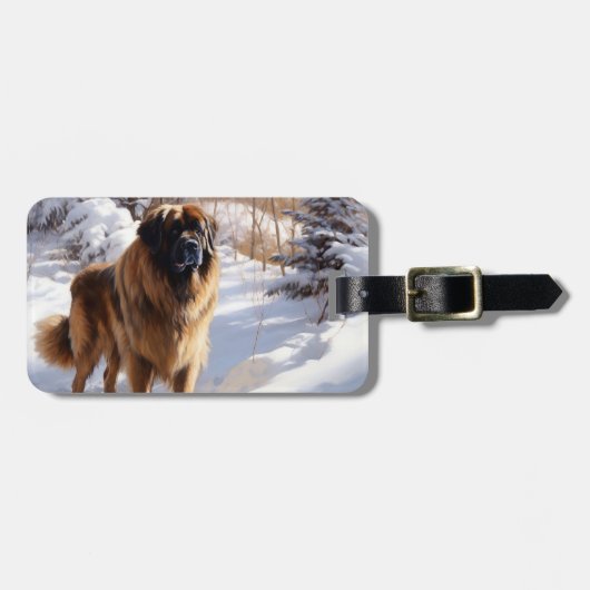 Leonberger liet het sneeuwen Kerstmis Bagagelabel (Voorkant horizontaal)